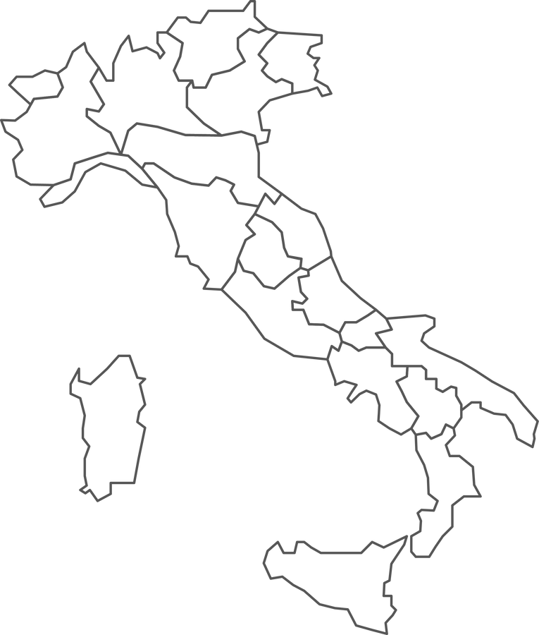 Map of Italy with detailed country map, line map.